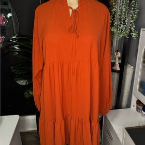 Elegant Orange Women's Dress